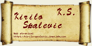 Kirilo Spalević vizit kartica